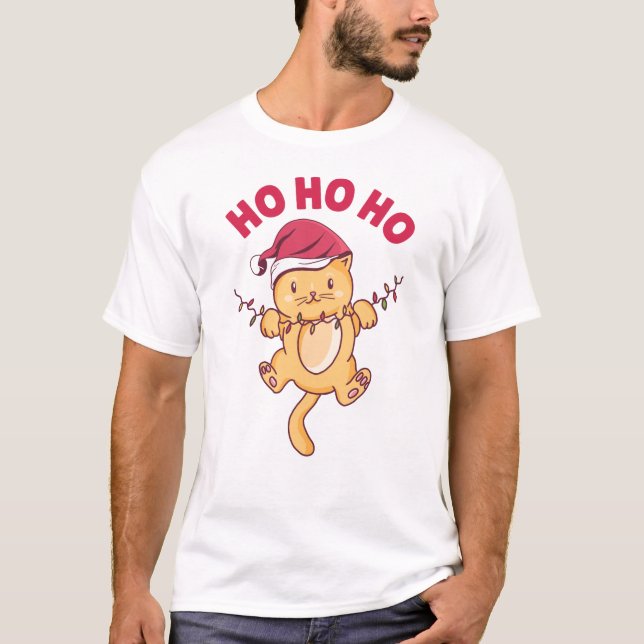 Camiseta Navidades Cat Ho Ho Ho Ho (Anverso)