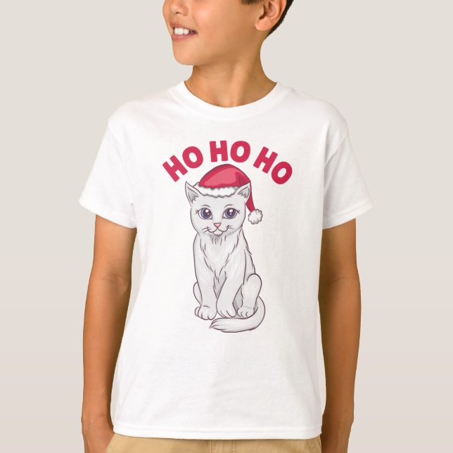 Camiseta Navidades Cat Ho Ho Ho Ho (Anverso)