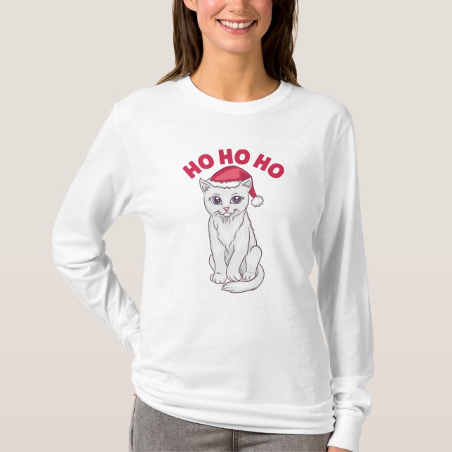 Camiseta Navidades Cat Ho Ho Ho Ho (Anverso)
