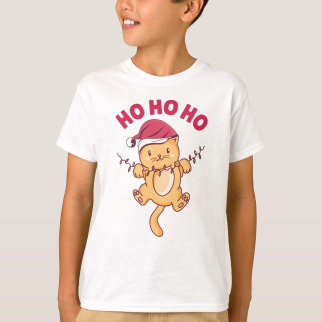 Camiseta Navidades Cat Ho Ho Ho Ho (Anverso)