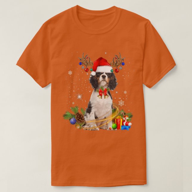 Camiseta Navidades Cavalier King Charles Spaniel iluminan S (Diseño del anverso)