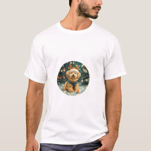 Camiseta Navidades Cavapoo Perro reno Santa Hat cúter Holi