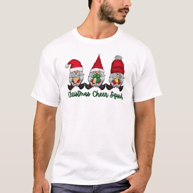 Camiseta Navidades Cheer Squad gnomes regalo de galleta roj (Anverso)