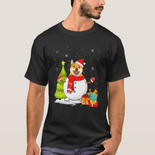 Camiseta Navidades chiba chiba inu Pajama Snowman Dog Lover