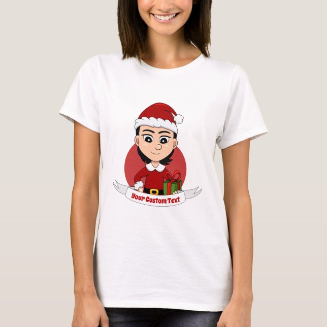 Camiseta Navidades chica personalizado T-Shirt (Anverso)
