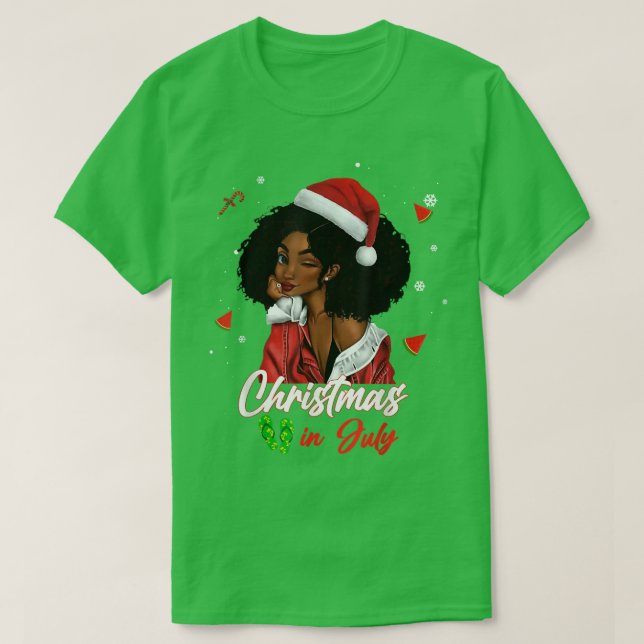 Camiseta Navidades Chicas afroamericanos en julio de Blac (Diseño del anverso)