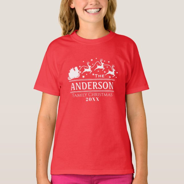 Camiseta Navidades Chicas Nombre familiar personalizado Vac (Anverso)