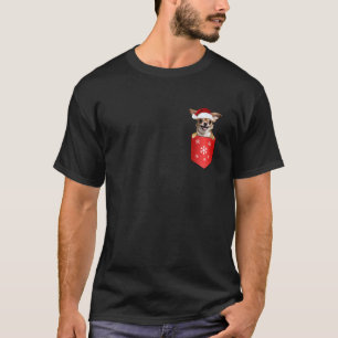 Camiseta Navidades Chihuahua Santa Hat en Pocket Xmas Dog L