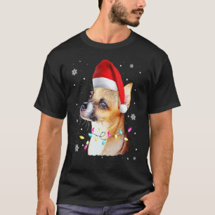 Camiseta Navidades Chihuahua Xmas Tree Dog Santa Hat Chihua