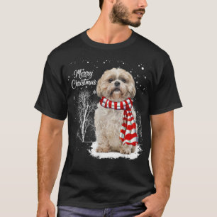 Camiseta Navidades chiítas tuzu con un perro adorno a su fa