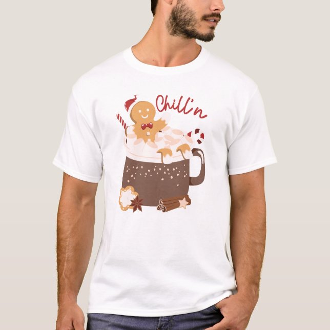 Camiseta Navidades chilenos Chocolate caliente y Gingerbrea (Anverso)