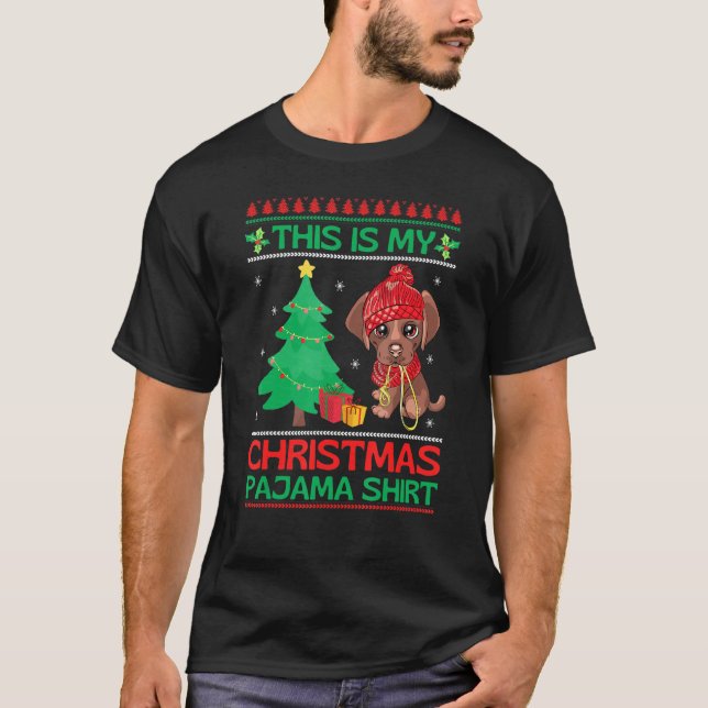 Camiseta Navidades Chocolate Lab Familia Pajamas La (Anverso)