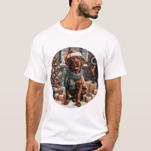 Camiseta Navidades Chocolate Labrador Perro recuperador