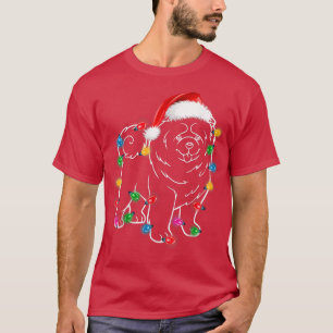Camiseta Navidades Chow Chow Dog XMAS Encende Funn Santa Ha