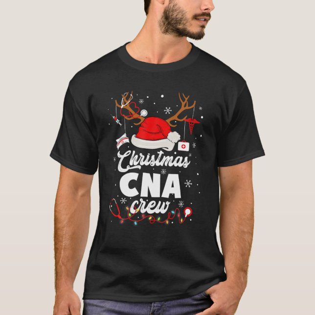 Camiseta Navidades CNA Tripulación Santa Enfermería de reno (Anverso)