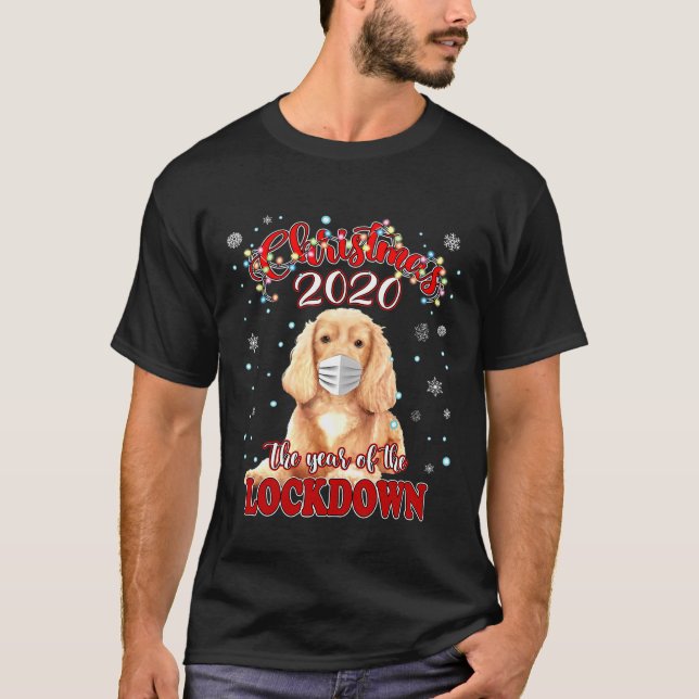 Camiseta Navidades Cocker Dorado Spaniel Dog Quarantine 20 (Anverso)