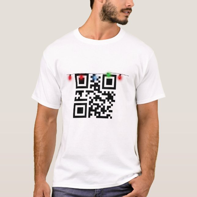 Camiseta Navidades Código QR con luces (Anverso)
