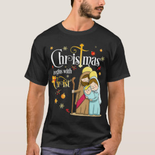 Camiseta Navidades Comienza Con Cristo Cristiano Jesucristo