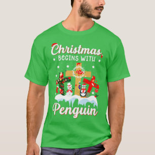 Camiseta Navidades comienzan con activista animal pingüino