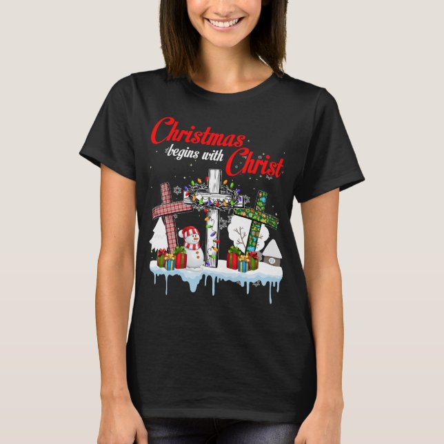 Camiseta Navidades Comienzan Con Cristo Camiseta, Navidades (Anverso)