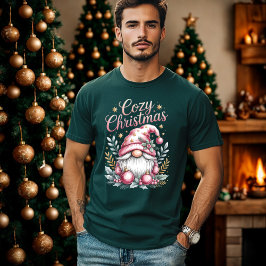 Camiseta Navidades cómodos adoran el gnomo rosado