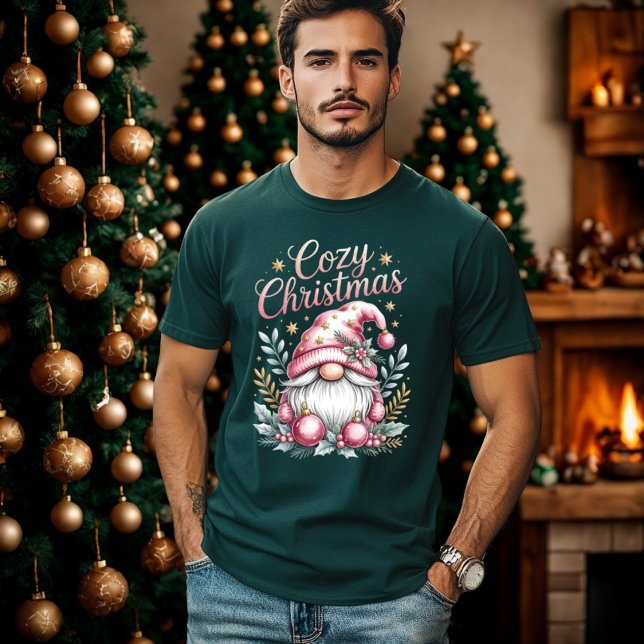 Camiseta Navidades cómodos adoran el gnomo rosado (Subido por el creador)