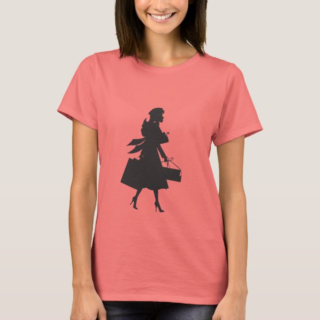 Camiseta Navidades comprando silueta (Anverso)