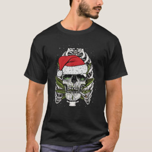 Camiseta Navidades comunes de malezas humeantes de cráneo S