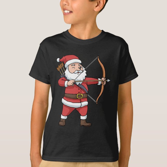 Camiseta Navidades con arcos con flecha a punto de cazar Sa (Anverso)