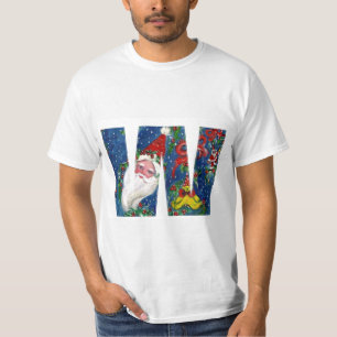 CAMISETA NAVIDADES CON CARTA / SANTA CLAUS CON RIBBÓN ROJO