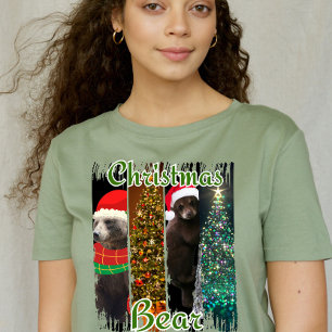 Camiseta Navidades con cepillo de oso roce rojo y verde mod