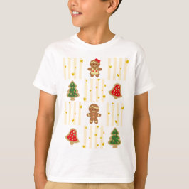 Camiseta Navidades con cocina y franjas amarillas