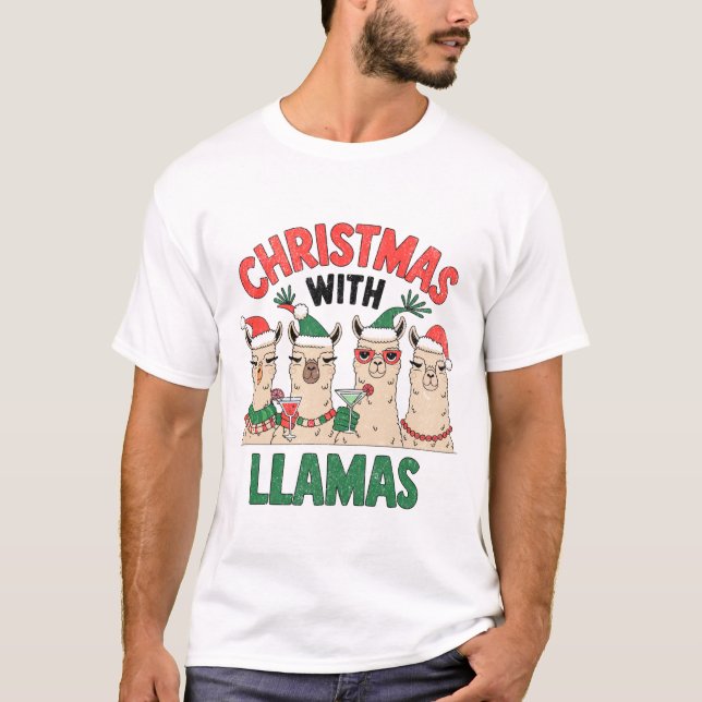 Camiseta Navidades Con LLAMAS (Anverso)