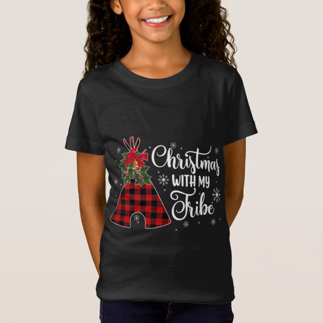Camiseta Navidades Con Los Navidades De La Tribu De Búfalo  (Anverso)
