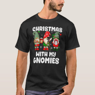 Camiseta Navidades con mi familia cómica Santa Gnome