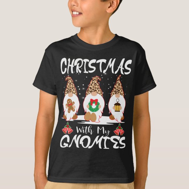 Camiseta Navidades Con Mi Familia De Gorras De Leopardo De  (Anverso)