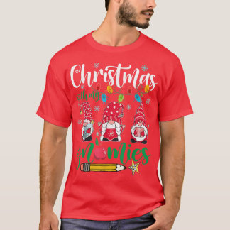 Camiseta Navidades Con Mi Gnomies Xmas Ligero Profesor Grac