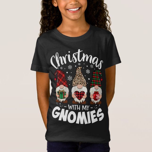 Camiseta Navidades Con Mi Maestra Gnomie Leopard Gnome Buf (Anverso)