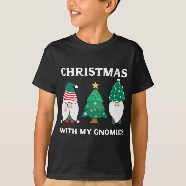 Camiseta Navidades Con Mis Gnomies Divertidos Gnome Pun Xma (Anverso)