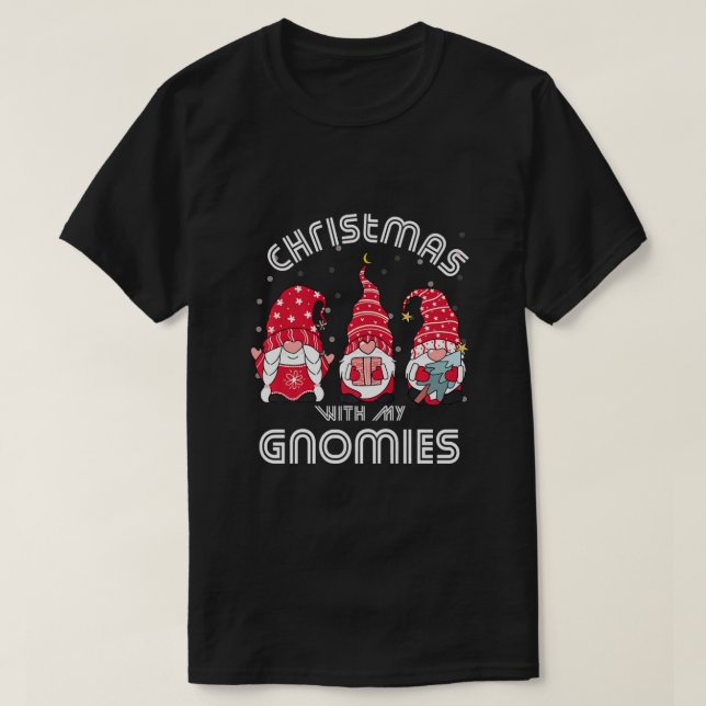Camiseta Navidades Con Mis Gnomies Graciosos Gnomes De Invi (Diseño del anverso)