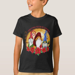 Camiseta Navidades Con Mis Gnomies Tres Gnomis Con Whimsi
