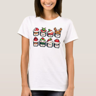 Camiseta Navidades con rostros de sushi - Vacaciones de art