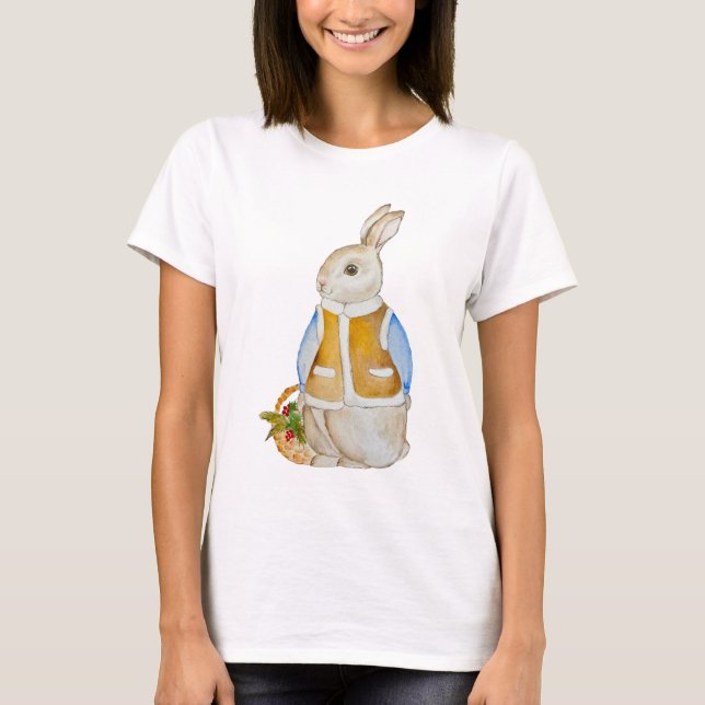 Camiseta Navidades con una canasta con bran de abeto (Anverso)