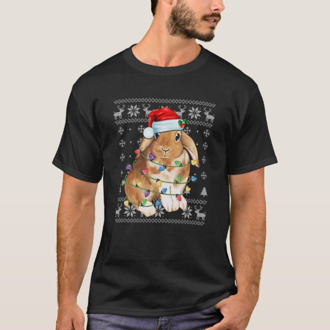 Camiseta Navidades Conejo Santa Hat Bunny Lover Regalo Merr (Anverso)