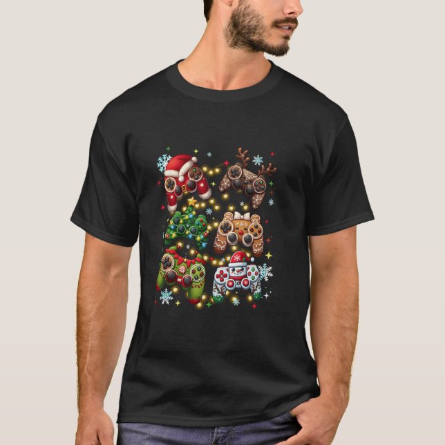 Camiseta Navidades Controlador de videojuego Santa Elf Game (Anverso)