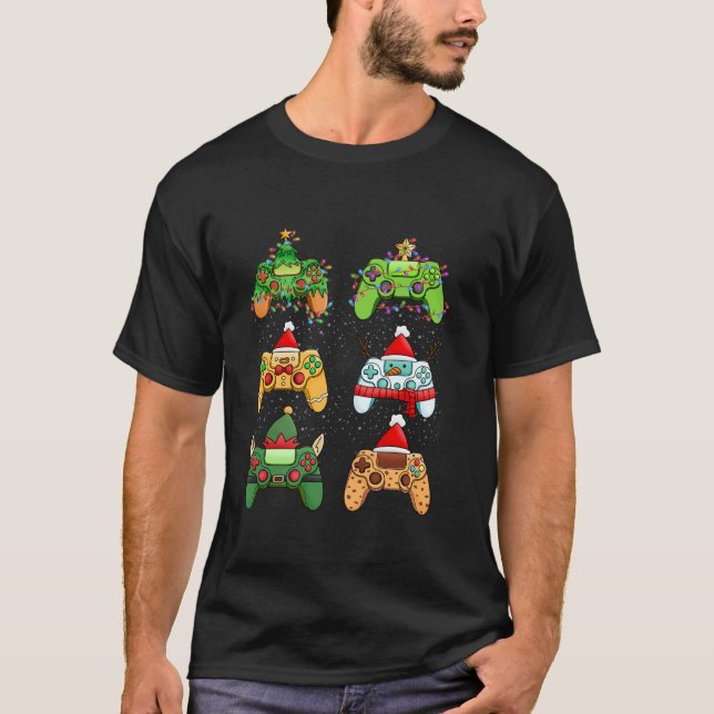Camiseta Navidades Controlador de videojuegos Santa Boy Chr (Anverso)