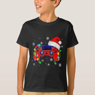 Camiseta Navidades Controlador de videojuegos Santa Hat Gam