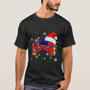 Camiseta Navidades Controlador de videojuegos Santa Hat Gam