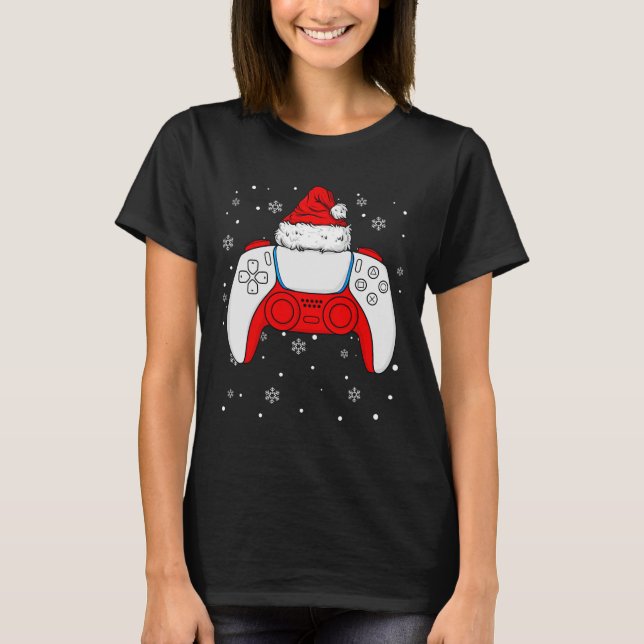 Camiseta Navidades Controlador Santa Gamer Niños Adolescent (Anverso)