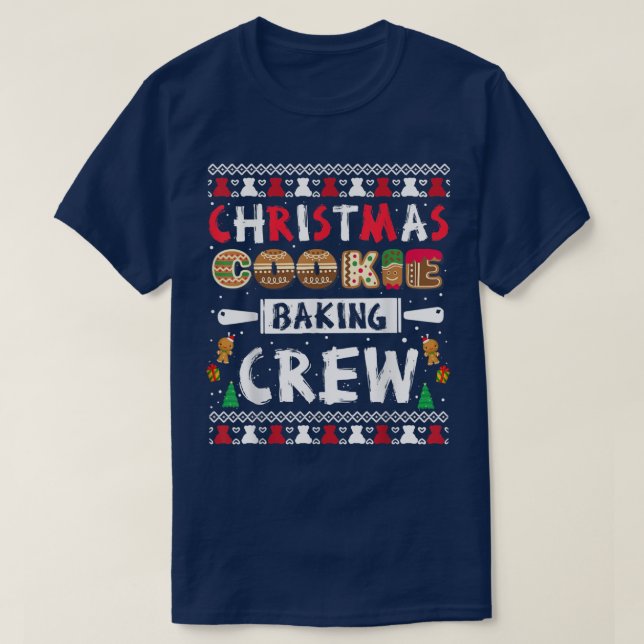 Camiseta Navidades Cookie Baking Crew Divertidas Navidades (Diseño del anverso)